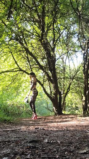 Slut 1 day slut always. French Trav Ass Looks in the Woods, Pink Thong Thong &amp; Pink Heels. Exhibition in the Forest. VaneSsaB