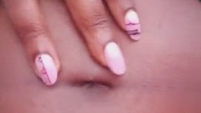 Outdoor pregnant belly button show