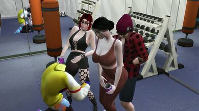 Group sex with a MILF and a redhead