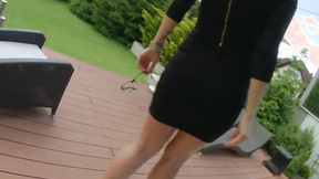 Sexy brunette has a perfect ass
