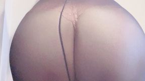 Nylon & Curves: Black Stockings, Thong, and Close-Up Legs Show