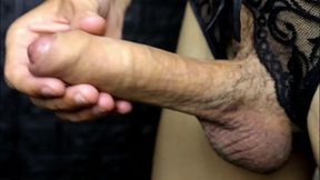 Close-up Penis Massage in Erotic Panties and a Big Beautiful Swollen Ass Close-up