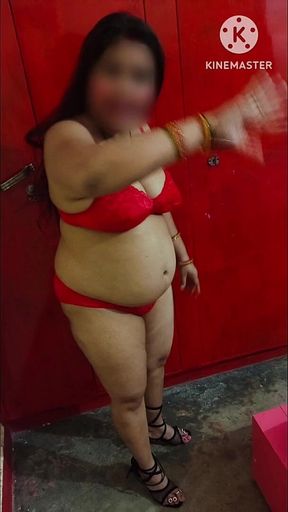 Pankhuri Kunal Red Lingerie for Birthday Party