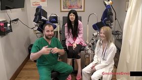 Pale-skinned nurse Alexandria Wu spreads her gaping pussy for medical finger play