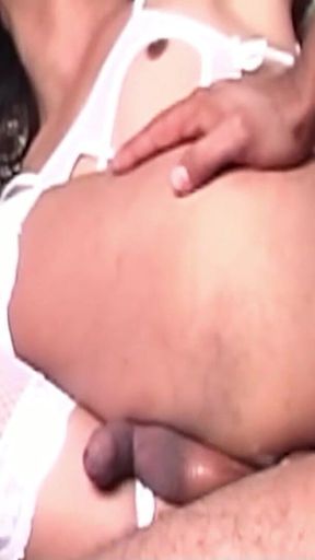 Skinny Latin Tranny Fucked Anally by Guys on a Date