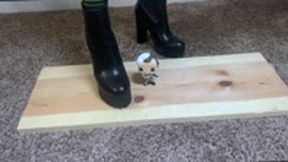 object crush - Sole Dominion: Ghostbuster Figurine Meets Its Queen, foot domination, crush, stomping 4k smaller