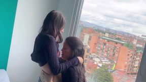 I'm fucked by my ex-boyfriend's lesbian friend