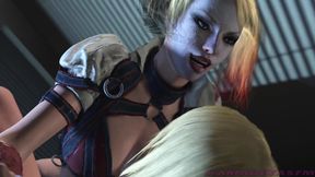 Batman Porn Asylum 4 - Supergirl Gets On Her Knees To Suck Harley Quinns Big Futa Cock