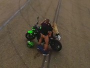 FPV Drone Pilot Record and Fuck a Onlyfans Pornstar on a motorbike