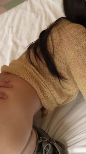 Asian Woman Is Shy Before Having Sex After School