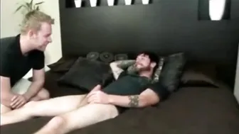 Twink Gives Big Cock Blowjob and Gets a Massive Cum Load