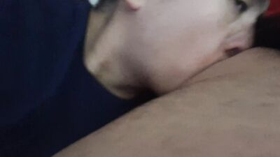 Latino Boy Milks the Cock & Titties of Older Daddy