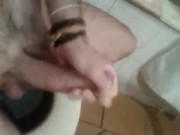 Making a mess in the bathroom