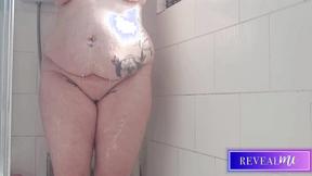 ”RevealMe  BUXOM BABE'S STEAMY SHOWER MASTURBATION WITH WATER JET”