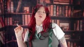 Slytherin Smoking in the Library teases you with Smoke MP4 720