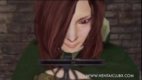 Sexy Ecchi Anime Girl From Dark Souls II Tempts With Seductive Moves