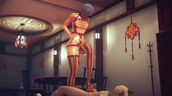 Femboy Yaoi - Blue hair sex in a restaurant - Sissy crossdress Japanese Asian Manga Anime Film  Game Porn Gay