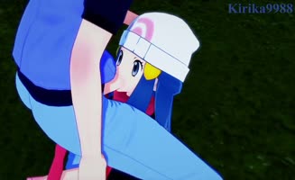 Intense Outdoors Sex with Dawn & Hikari in Pokemon Hentai
