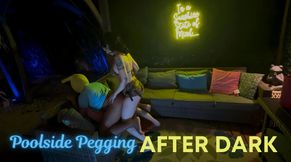 Poolside Pegging After Dark