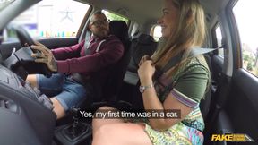 Flexible babe takes twisted positions on a dick in backseat