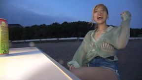 Lithe, Titty-Licious Asian Chick Blows Her Load Outdoors