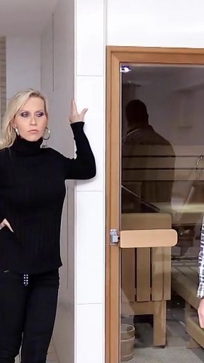 German blonde Mature Julia Pink suck cock and get cum on Tits at real User Date with normal Boy   Clip 1