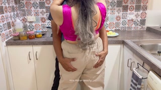 Romantic Affair of Mother-In-Law with Son-In-Law when daughter is away - Teaches Cooking