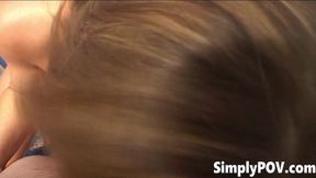 Riley Rain with Natural tits and Blowjob POV