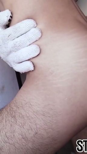 First timer straight Latino stuffed with hard and hairy dick   Clip 2