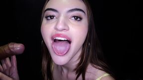 That's it Julia, now swallow the goods!