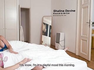 Step Daughter Catches Step Mama Shalina Devine Screwing Her Spouse to Creampie Finish