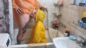 blowjob, fuck, cum in pussy while i wear poncho