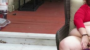 Oh fun on my patio in my new boots doing a booty shake and