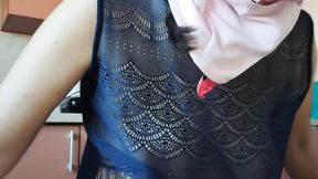 Hairy MILF strips in empty house, huge ass & hairy pussy