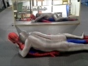 zentai croc humps his spiderman dummy