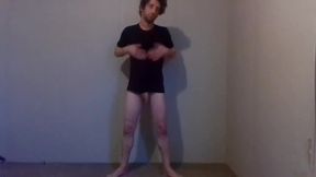 Trying Clothes Playing, Dressing and Undressing - Black Compression Shirt Pt 8