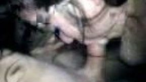 Brunette college chick from UK gives me some head on camera