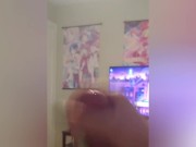 Big cock uncut femboy with bush cumming compilation