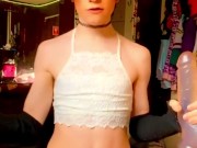 Femboy Cutie Fucks himself with Huge Cock
