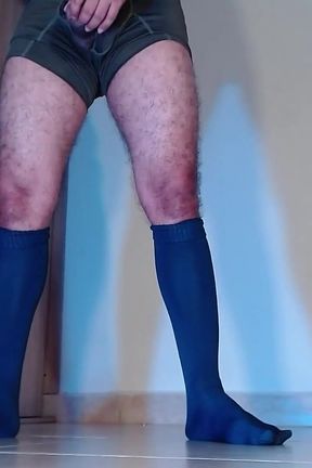 Exercising Naked Using Long Socks