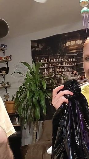 Wish List Gifts 9 - Red Corset and Black Vinyl Dress Unboxing and Masturbation