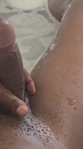 Home Alone so Horny Stroking My Big Cock in the Bathroom