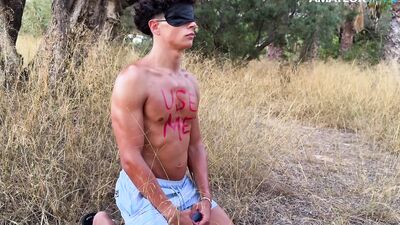 Young amateur boy tied up & toyed by voyeurs at the cruise ship