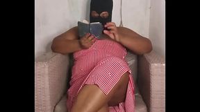 Solitary sinful temptress teases with big natural globes and ebony ass