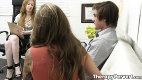 Athena Anderson brings her stepson to see therapist Dr Sonia Harcourt to resolve