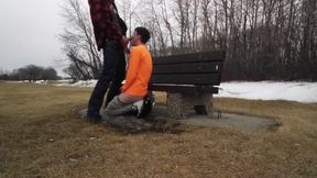 Almost caught sucking dick in public