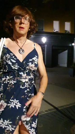 Naked under the dress, a walk through the city