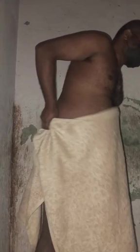 Desi Indian guy calms his dick by masturbating