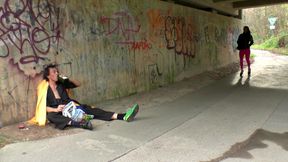 Brunette MILF with big ass gets fucked in the bathroom