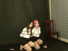 Cute asian girls bondage photoshoot